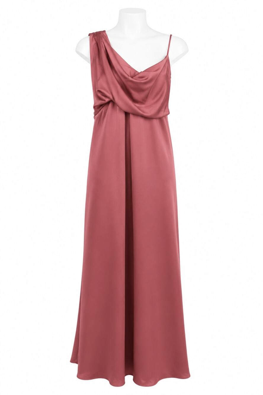 Slip Dress Satin Look Long Wedding Guest Bridesmaid Pink Lunamoda Large